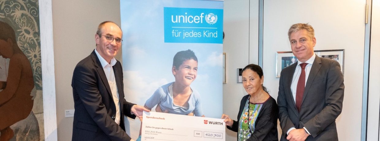 Die Würth-Gruppe unterstützt UNICEF mit 420.700 Euro