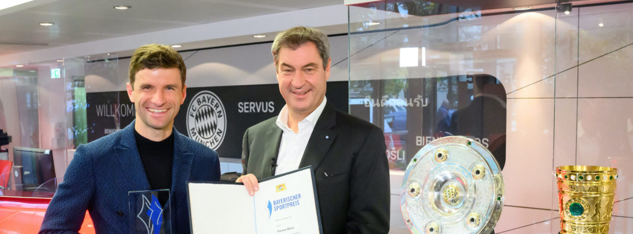 Bayerns Ministerpräsident Dr. Markus Söder: Sportpreis für Thomas Müller